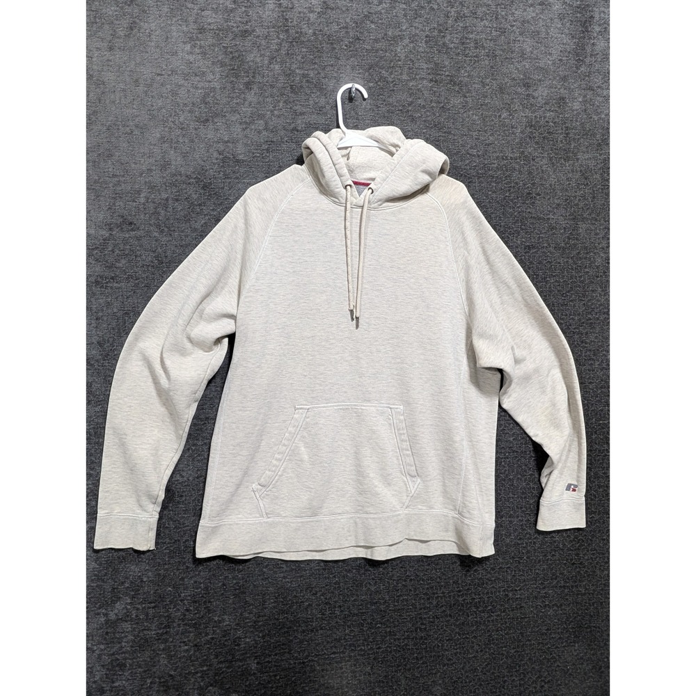 Russell Athletic Premium Fleece Hoodie Light Grey Heather XL Raglan Pullover